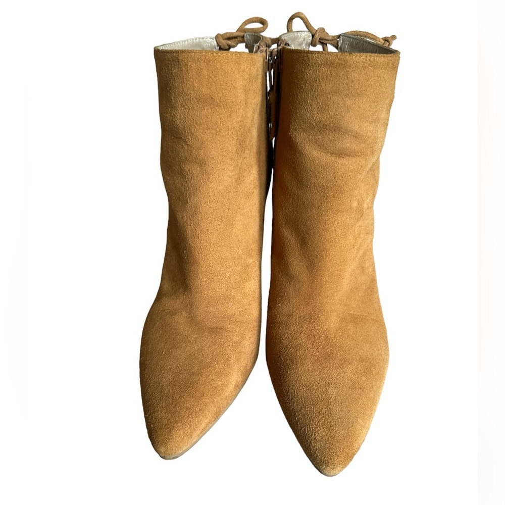 STUART WEITZMAN Cognac suede booties